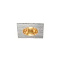 SLV LED Outdoor Einbau-Downlight PATTA-I SQUARE DTW, IP65 IK02, 7.3W 1800-3000K 440lm, CRi 97, Dim-to-Warm, starr, Alu gebürstet