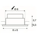 SLV LED Outdoor Einbau-Downlight PATTA-I SQUARE DTW, IP65 IK02, 7.3W 1800-3000K 440lm, CRi 97, Dim-to-Warm, starr, Alu gebürstet