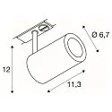 SLV 1-Phasen Strahler ENOLA B TRACK SPOT, GU10 QPAR51, inkl. 1-Phasen-Adapter, silbergrau