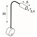 SLV Premium-LED Displayleuchte DIO FLEX PLATE, mit Flex-Arm und Schalter, 1.9W 45°, 2700K 82lm, Weiß