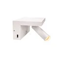 Premium LED Wall luminaire KARPO BEDSIDE, 6.6W 3000K 390lm 36°, dimmable, with 2 USB ports, white