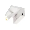 SLV Premium-LED Wandleuchte KARPO BEDSIDE, 6.6W 3000K 390lm 36°, dimmbar, mit 2 USB-Anschlüssen, Weiß