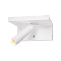 SLV Premium-LED Wandleuchte KARPO BEDSIDE, 6.6W 3000K 390lm 36°, dimmbar, mit 2 USB-Anschlüssen, Weiß