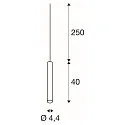 Pendelleuchte FITU PD, E27, Länge 40cm, Pendel 250cm, offenes Kabelende, Schwarz