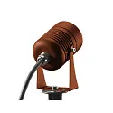 SLV Premium LED Outdoor Earth spike luminaire LED SPIKE, IP55 IK06, 6W 3000K 400lm 40°, swiveling, rust-colored