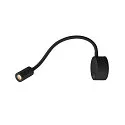Premium-LED Displayleuchte DIO FLEX PLATE, mit Flex-Arm und Schalter, 1.9W 45°, 2700K 70lm, Schwarz