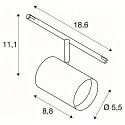 SLV LED Seilleuchte NOBLO® SPOT für Niedervolt-Seilsystem TENSEO, IP20, 8.5W 2700K 36°, kardanisch (90° / 340°), weiß