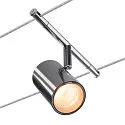 SLV LED Seilleuchte NOBLO® SPOT für Niedervolt-Seilsystem TENSEO, IP20, 8.5W 2700K 36°, kardanisch (90° / 340°), chrom