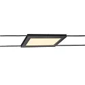 SLV LED Wire luminaire PLYTTA rectangular for TENSEO low-voltage wire system, 9W, 2700K, 580lm, black