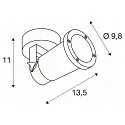 SLV Outdoor wall-/ceiling luminaire NAUTILUS 25, QPAR51, IP54 IK02, GU10 max. 11W, swiveling, matt black