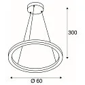 LED Pendelleuchte ONE 60 DALI, 25W 3000/4000K 1400/1500lm , DALI dimmbar, schwarz