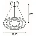 SLV LED Pendelleuchte ONE TRIPLE DALI, 65W 3000/4000K 3900/4200lm, DALI dimmbar, Schwarz