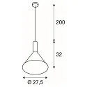 Pendelleuchte PHELIA 275, E27, schwarz/weiß