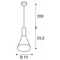 SLV Pendelleuchte PHELIA 130 PD, Ø 13cm, E27 max. 23W, Schwarz / Gold