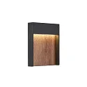 LED Außenwandleuchte FLATT, IP65 IK03, eckig, 13W 3000/4000K (CCT Switch), anthrazit / Holz braun