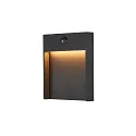 LED Außenwandleuchte FLATT SENSOR, IP54 IK03, eckig, mit Sensoren, 13W 3000/4000K (CCT Switch), anthrazit matt