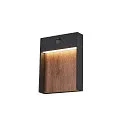 SLV LED Außenwandleuchte FLATT SENSOR, IP54 IK03, eckig, mit Sensoren, 13W 3000/4000K (CCT Switch), anthrazit / Holz braun