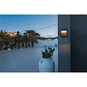 SLV LED Außenwandleuchte FLATT SENSOR, IP54 IK03, eckig, mit Sensoren, 13W 3000/4000K (CCT Switch), anthrazit / Holz braun
