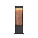 SLV Outdoor LED Stehleuchte FLATT POLE, IP65 IK03, eckig, 65cm, 10W 3000/4000K (CCT Switch), offenes Kabelende, anthrazit / braun