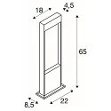SLV Outdoor LED Stehleuchte FLATT POLE, IP65 IK03, eckig, 65cm, 10W 3000/4000K (CCT Switch), offenes Kabelende, anthrazit / braun