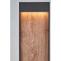 SLV Outdoor LED Stehleuchte FLATT POLE, IP65 IK03, eckig, 100cm, 10W 3000/4000K (CCT Switch), offenes Kabelende, anthrazit / braun