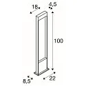 SLV Outdoor LED Stehleuchte FLATT POLE, IP65 IK03, eckig, 100cm, 10W 3000/4000K (CCT Switch), offenes Kabelende, anthrazit / braun
