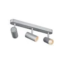 SLV LED Wand- und Deckenstrahler NOBLO® III, 3-flammig, 24W 2700K 1800lm 36°, CRi>80, verstellbar, dimmbar, silbergrau