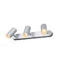 SLV LED Wand- und Deckenstrahler NOBLO® III, 3-flammig, 24W 2700K 1800lm 36°, CRi>80, verstellbar, dimmbar, silbergrau