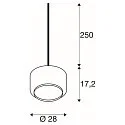 Pendelleuchte PANTILO 28, E27, offenes Kabelende, chrom