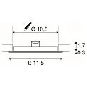 SLV LED Ceiling recessed luminaire SENSER 12 LED, round, 470lm, IP20, white, 3000K