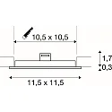 SLV LED Ceiling recessed luminaire SENSER 12 LED, square, 440lm, IP20, white, 3000K