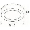 LED Wall / Ceiling luminaire SENSER 12 CW, round, IP20, white, 8,2W, 3000K, 480lm