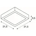 SLV LED Wand-/Deckenleuchte SENSER 24 CW, eckig, 15W, 1200lm, IP20, weiß, 15W 3000K