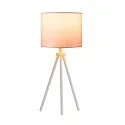 SLV Tischleuchte FENDA II, TRIPOD, E27, mit Schnurschalter ohne Schirm, Aluminium, weiß