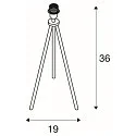 SLV Tischleuchte FENDA II, TRIPOD, E27, mit Schnurschalter ohne Schirm, Aluminium, weiß