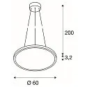 LED Pendelleuchte PANEL 60 DALI LED, rund, 42W, 110°, 3000K, 3150lm, weiß