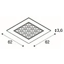 LED Ceiling recessed luminaire LED PAVONO 620x620, 100°, UGR 16, white, 3000K, 3200lm