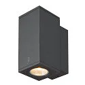 SLV Premium-LED Outdoor Wandleuchte ENOLA SQUARE SINGLE CCT, IP65 IK02, Größe S, 6W 3000/4000K 390/450lm 30°, CRi>90, Anthrazit