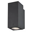 SLV Premium-LED Outdoor Wandleuchte ENOLA SQUARE SINGLE CCT, IP65 IK02, Größe S, 6W 3000/4000K 390/450lm 30°, CRi>90, Anthrazit