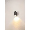 SLV Premium-LED Outdoor Wandleuchte ENOLA SQUARE SINGLE CCT, IP65 IK02, Größe S, 6W 3000/4000K 390/450lm 30°, CRi>90, Anthrazit