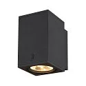 SLV Premium-LED Outdoor Wandleuchte ENOLA SQUARE SINGLE CCT, IP65 IK02, Größe M, 10W 3000/4000K 720/820lm 38°, CRi>90, Anthrazit