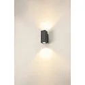 Premium-LED Outdoor Wandleuchte ENOLA SQUARE UP/DOWN CCT, IP65 IK02, Größe S, 7W 3000/4000K 570/640lm 30°, CRi>90, Anthrazit