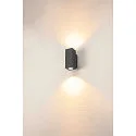 Premium-LED Outdoor Wandleuchte ENOLA SQUARE UP/DOWN CCT, IP65 IK02, Größe S, 7W 3000/4000K 570/640lm 30°, CRi>90, Anthrazit