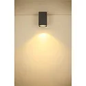 SLV Premium-LED Outdoor Deckenleuchte ENOLA SQUARE CCT, IP65 IK02, Größe S, 9W 3000/4000K 510/580lm 38°, CRi>90, Anthrazit