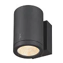 SLV Outdoor LED Außenwandleuchte ENOLA ROUND SINGLE CCT, IP65 IK06, CRi>90, Anthrazit, Größe M, 10W 3000/4000K 720/820lm 38°