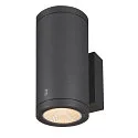 SLV LED Outdoor Wall luminaire ENOLA ROUND UP/DOWN CCT, IP65 IK06, M-size, 19W 3000/4000K 740/840lm 38°, CRi>90, anthracite