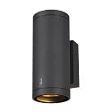 SLV LED Outdoor Wall luminaire ENOLA ROUND UP/DOWN CCT, IP65 IK06, M-size, 19W 3000/4000K 740/840lm 38°, CRi>90, anthracite