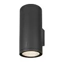 SLV LED Außenwandleuchte ENOLA ROUND UP/DOWN CCT, IP65 IK06, CRi >90, anthrazit, Größe L, 55W 3000/4000K 5400/6000lm 2x38°