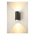 SLV LED Außenwandleuchte ENOLA ROUND UP/DOWN CCT, IP65 IK06, CRi >90, anthrazit, Größe L, 55W 3000/4000K 5400/6000lm 2x38°