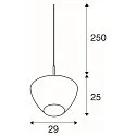 SLV Pendant luminaire PANTILO CONVEX 29 Indoor, E27, chrome, open cable end